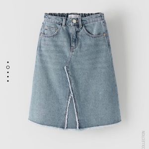 Zara girls midi skirt size 9 denim new